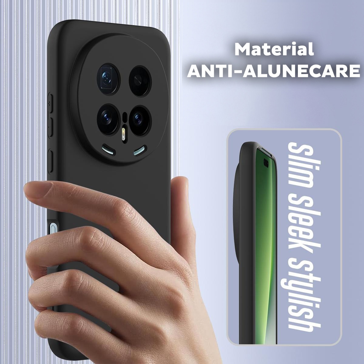 Husa pentru Honor Magic 8 Pro Daden® Silicon SoftFlex, Ultra Slim, Protectie sporita, Interior de microfibra, Mov deschis