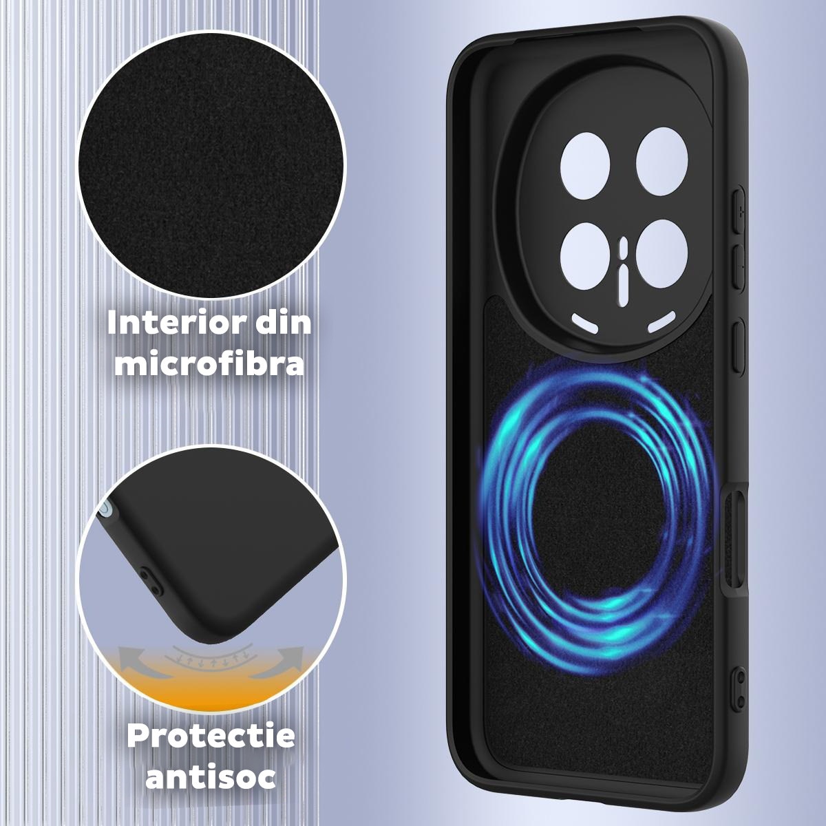 Husa pentru Honor Magic 8 Pro Daden® Silicon SoftFlex, Ultra Slim, Protectie sporita, Interior de microfibra, Mov deschis