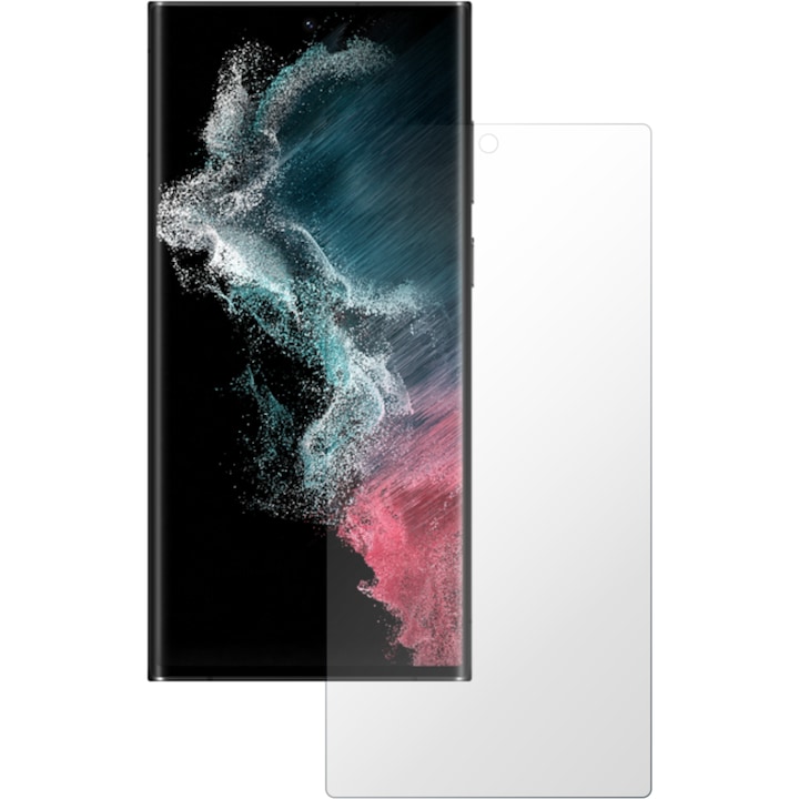 Folie Protectie Ecran iSkinz HD pentru Samsung Galaxy S22 Ultra 5G - Full Display, Siliconica Transparenta, Adeziva si Flexibila