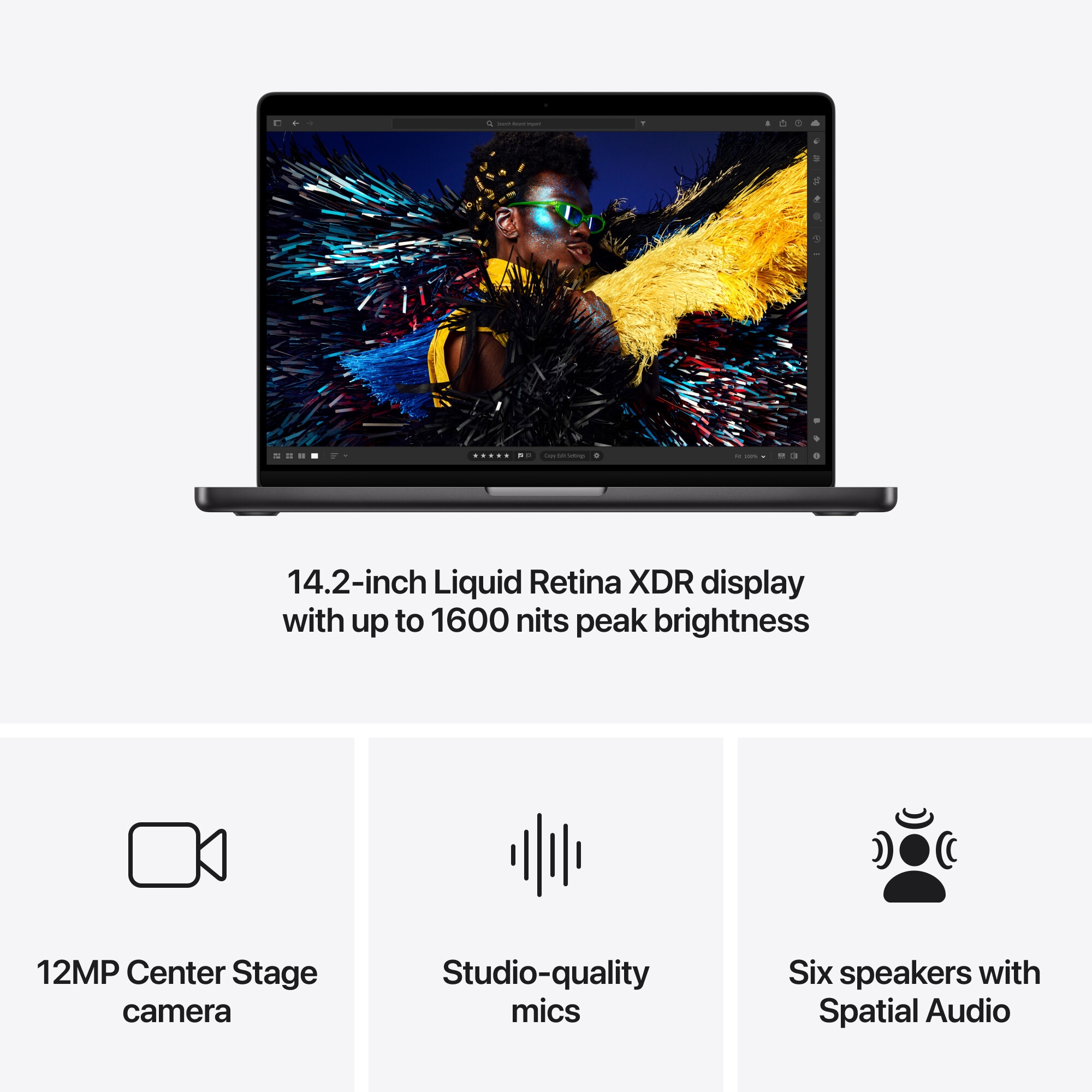 Laptop Apple MacBook Pro Z1FF001BZ, 14.2 inch 3024 x 1964, Apple M4 Pro 14-Core 14 C, 48 GB RAM, 1 TB SSD, Apple 20-core GPU, Mac OS, Space Black