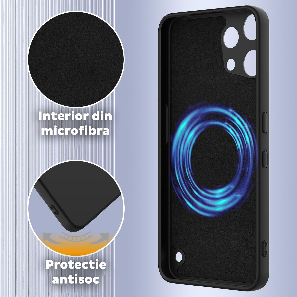 Husa pentru Nothing Phone (3a) Lite Daden® Silicon SoftFlex, Ultra Slim, Protectie sporita, Interior de microfibra, Negru