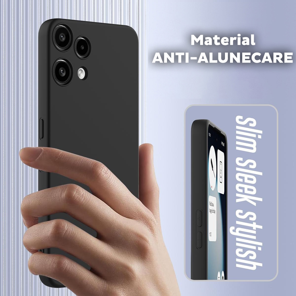 Husa pentru Nothing Phone (3a) Lite Daden® Silicon SoftFlex, Ultra Slim, Protectie sporita, Interior de microfibra, Negru