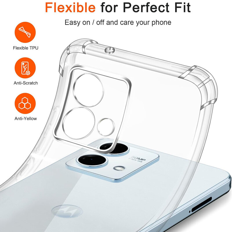 Husa Compatibila cu Motorola Moto G84 5G, Anti-Shock, Colturi Intarite, Grosime 1.5mm, Protectie Camere, Transparent, Atlas