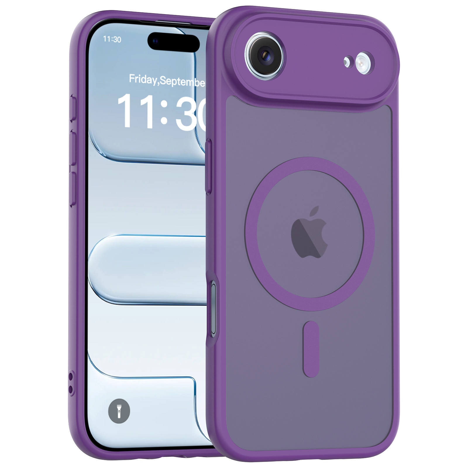 Husa de protectie pentru iPhone 17 Air, Omelivon, MagSafe, Protectie completa, Anti-Soc, Decupaje Precise, Incarcare Wireless, Violet inchis