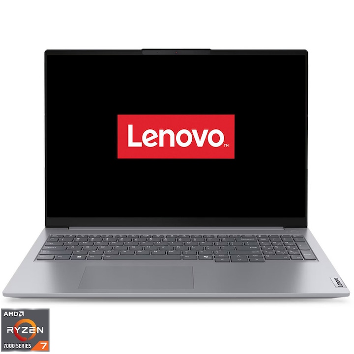Laptop Lenovo 16'' ThinkBook 16 G7 ARP, WUXGA IPS, Procesor AMD Ryzen™ 7 7735HS (16M Cache, up to 4.75 GHz), 16GB DDR5, 512GB SSD, AMD Radeon 680M, No OS, Arctic Grey