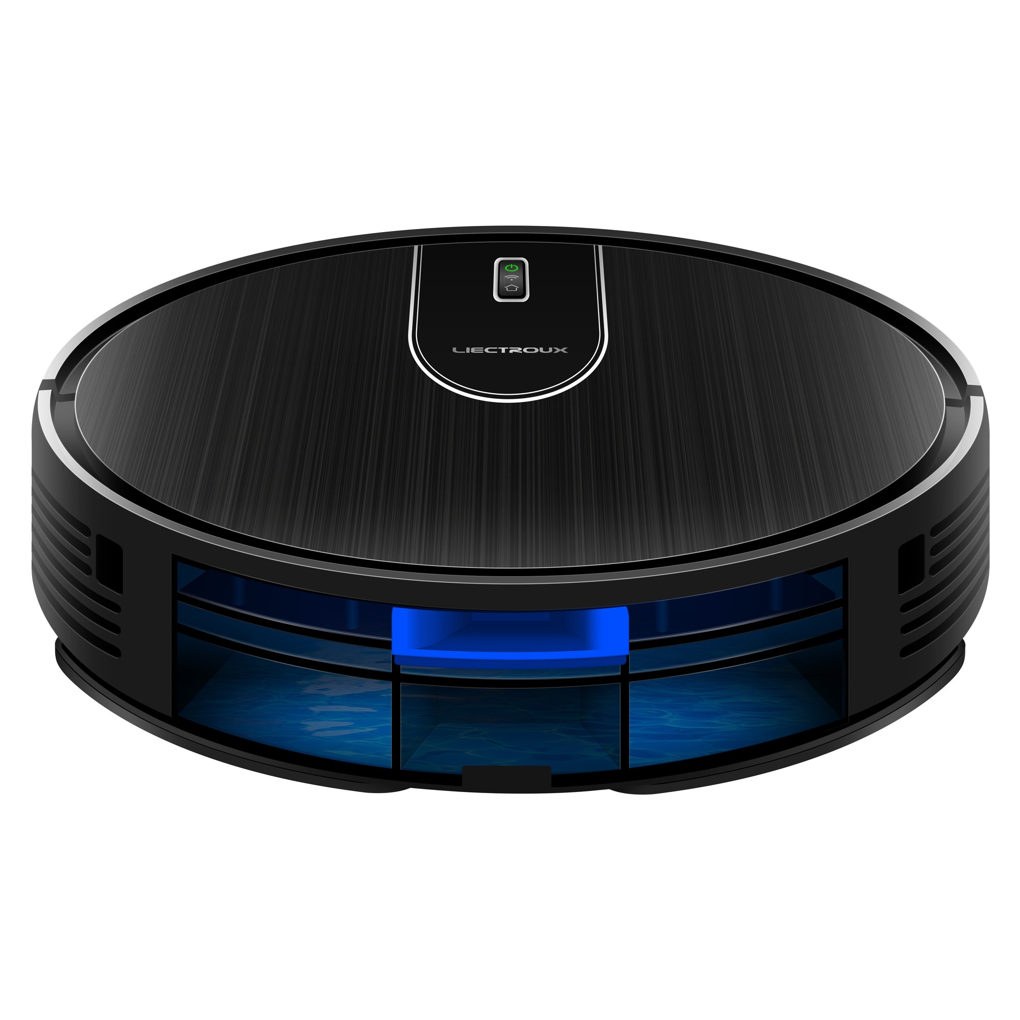 Aspirator robot Liectroux N7S-U 2 in 1, Aspirare si Spalare, 4000 Pa, Navigatie Giroscopica cu Harta 2D, Wi-Fi Tuya, Alexa si Google Assistant, Baterie 4400 mAh, Rezervor Apa Electric, Filtru HEPA, Negru
