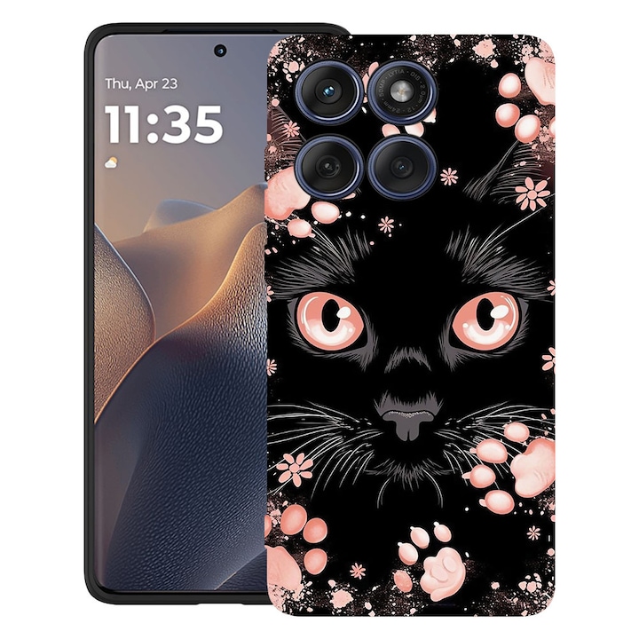 BestCase® Husa TPU Ultra Slim Compatibila cu Motorola Edge 60 Fusion / Edge 60, Black Cat, 2026265 B 2015