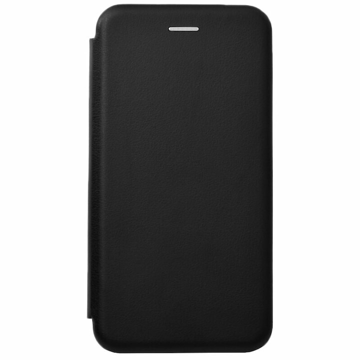 Husa compatibila cu Samsung Galaxy S20 din piele ecologica, negru, flip cover tip carte cu suport carduri, stand pentru video, ISAG®