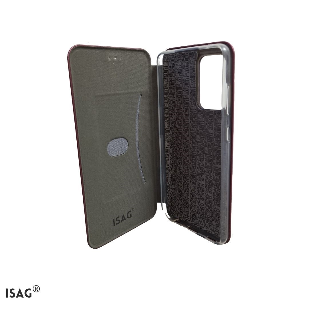 Husa compatibila cu Samsung Galaxy S20 din piele ecologica, negru, flip cover tip carte cu suport carduri, stand pentru video, ISAG®