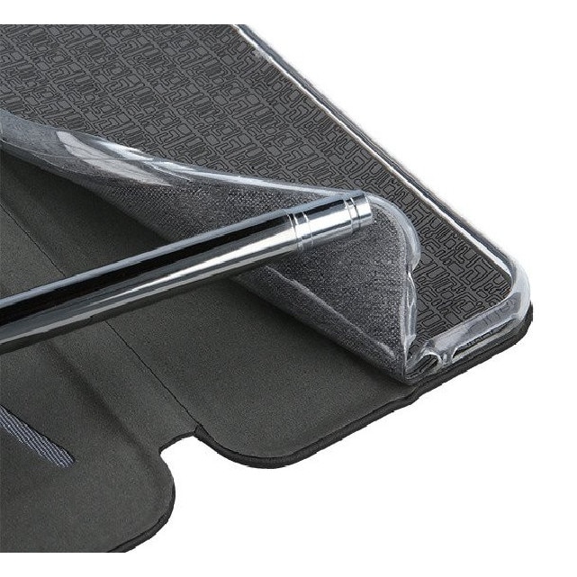 Husa compatibila cu Samsung Galaxy S20 din piele ecologica, negru, flip cover tip carte cu suport carduri, stand pentru video, ISAG®
