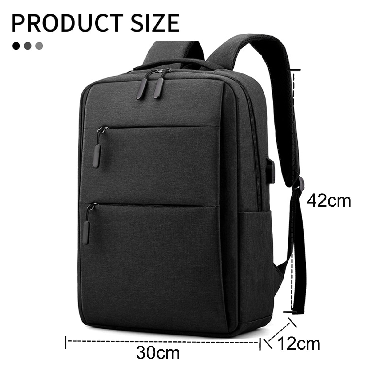 Rucsac pentru laptop, rucsac de afaceri pentru laptopuri, rucsac scolar cu port de incarcare USB pentru serviciu, drumetii, calatorii, camping, pentru barbati (negru)
