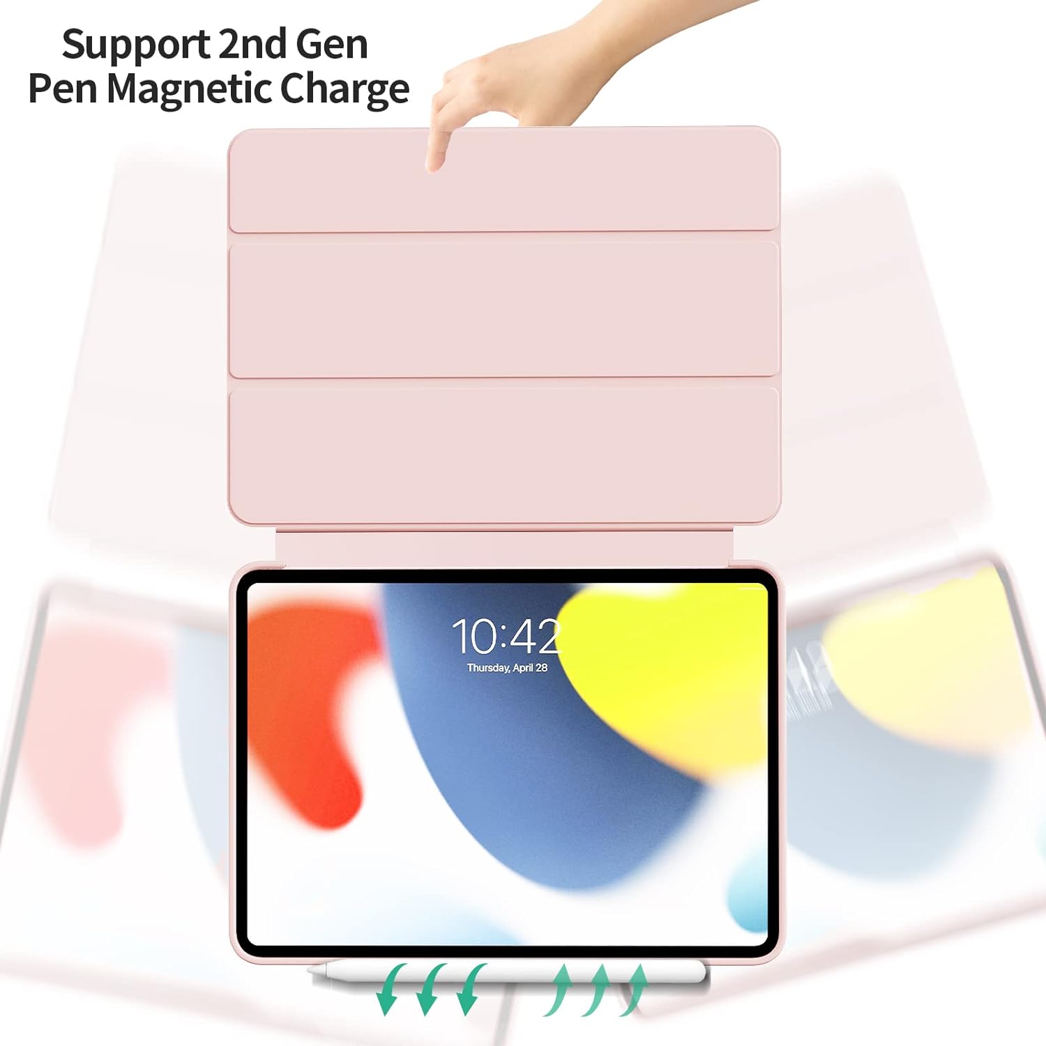 Husa Ultra Slim pentru tableta Apple iPad Air 13 (2024), TPU Smart Cover - Roz