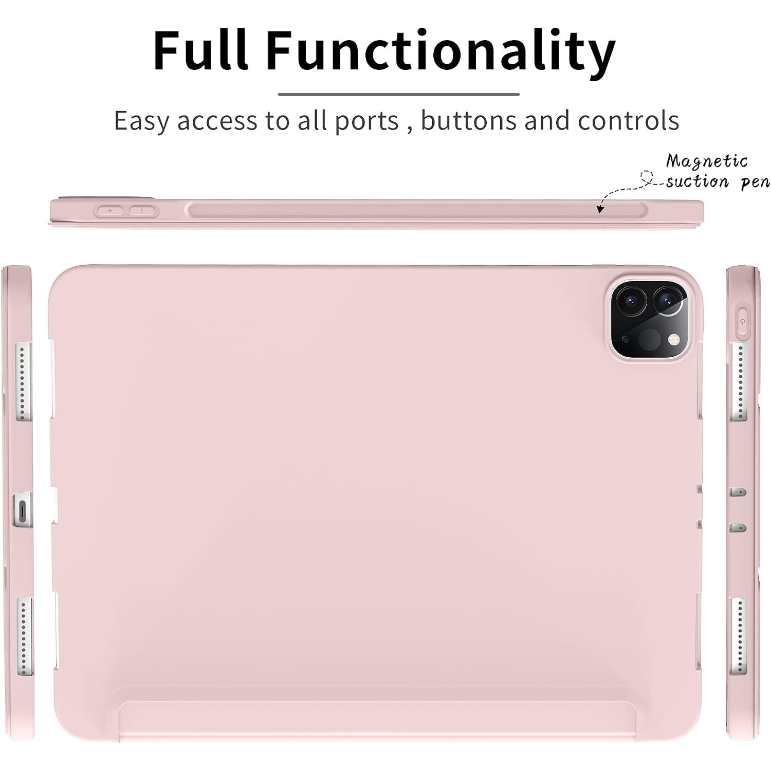 Husa Ultra Slim pentru tableta Apple iPad Air 13 (2024), TPU Smart Cover - Roz