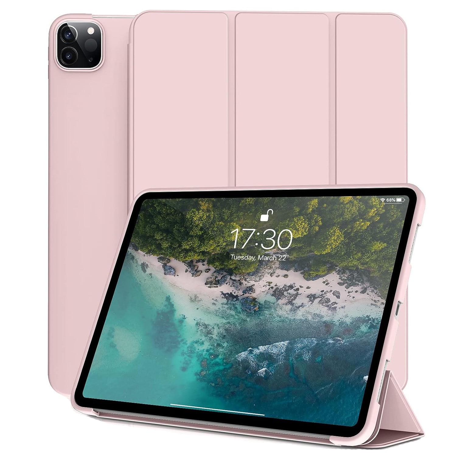Husa Ultra Slim pentru tableta Apple iPad Air 13 (2024), TPU Smart Cover - Roz