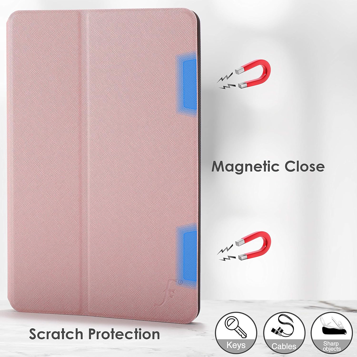 Husa tableta, roz, pliabila, 24.76x17.85x0.61cm, pentru iPad Air 4/5 generatie