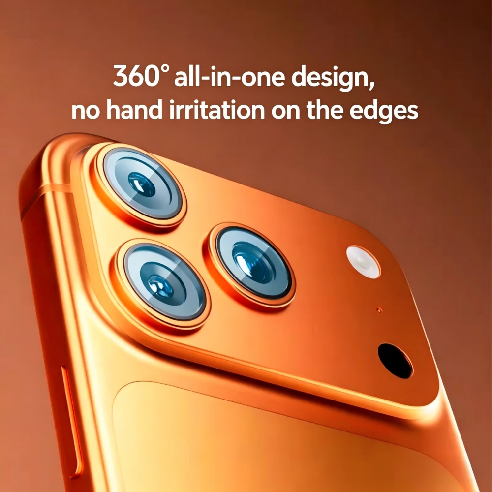 Folie Protectie Camera compatibila cu iPhone 17 Pro Max, Full Cover, Protectie Profesionala, Sticla temperata 9H, Ultra HD, Anti Amprente, Anti Zgarieturi, Anti Socuri, Portocaliu
