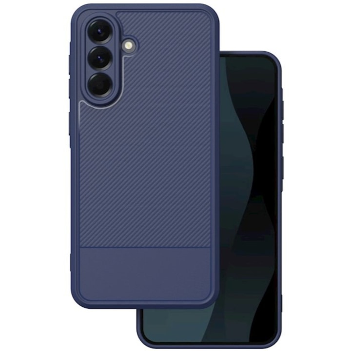 Husa pentru Samsung A57 5G Daden Carbon Flexibila Antisoc, Protectie Premium, Camera si ecran protejat, Hybrid Antisoc, Albastru