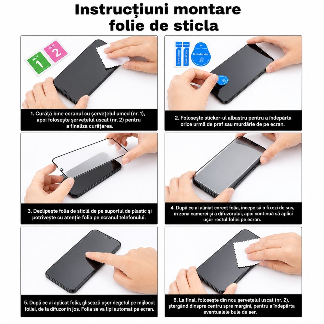 Folie sticla securizata privacy pentru Samsung Galaxy A27 5G cu Kit Montare Inclus pentru Aplicare Rapida si Usoara