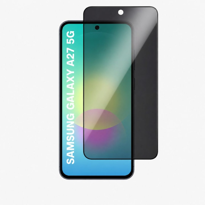 Folie sticla securizata privacy pentru Samsung Galaxy A27 5G cu Kit Montare Inclus pentru Aplicare Rapida si Usoara