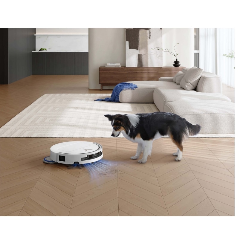 Aspirator robot Ecovacs DEEBOT T50 OMNI G3, 25000Pa, 75 W, Recipient praf 0.26 L, TruEdge 2.0, OZMO Turbo, Atuonomie 198 minute, Rezervor 70 ml, Evitare obstacole cu AI Alb