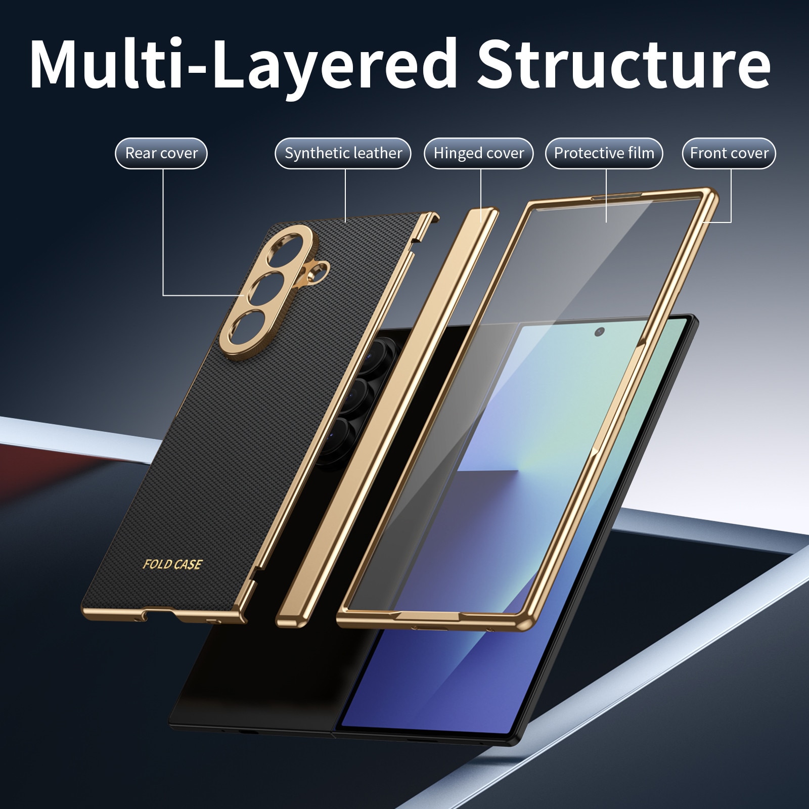 Husa pentru Samsung Galaxy Z Fold8 Ultra, Protectie Balama, Sticla Ecran Integrata, Negru