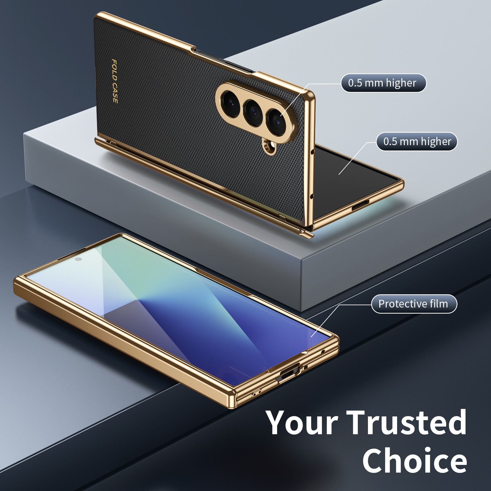 Husa pentru Samsung Galaxy Z Fold8 Ultra, Protectie Balama, Sticla Ecran Integrata, Negru