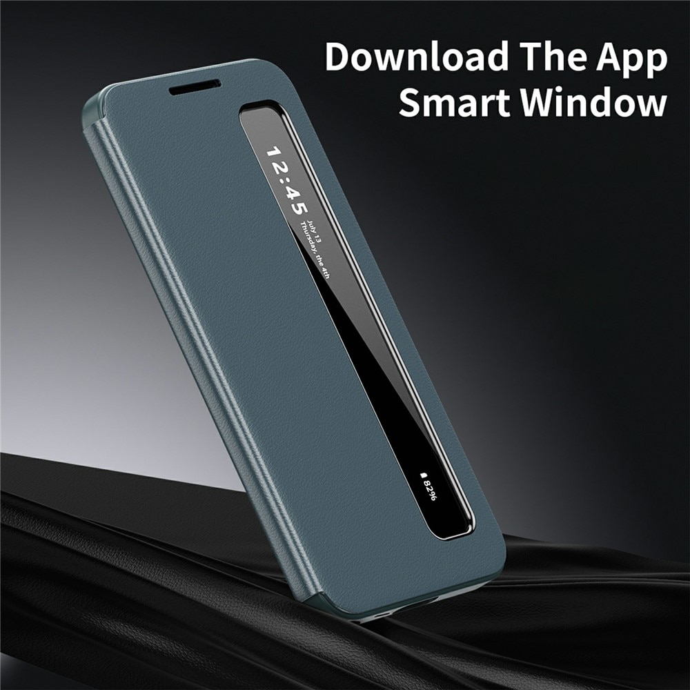 Husa pentru Samsung Galaxy S26 Ultra Smart View din piele, Raspuns apel fara deschidere, Protectie 360°, Inchidere Magnetica, Protectie Sporita, Verde