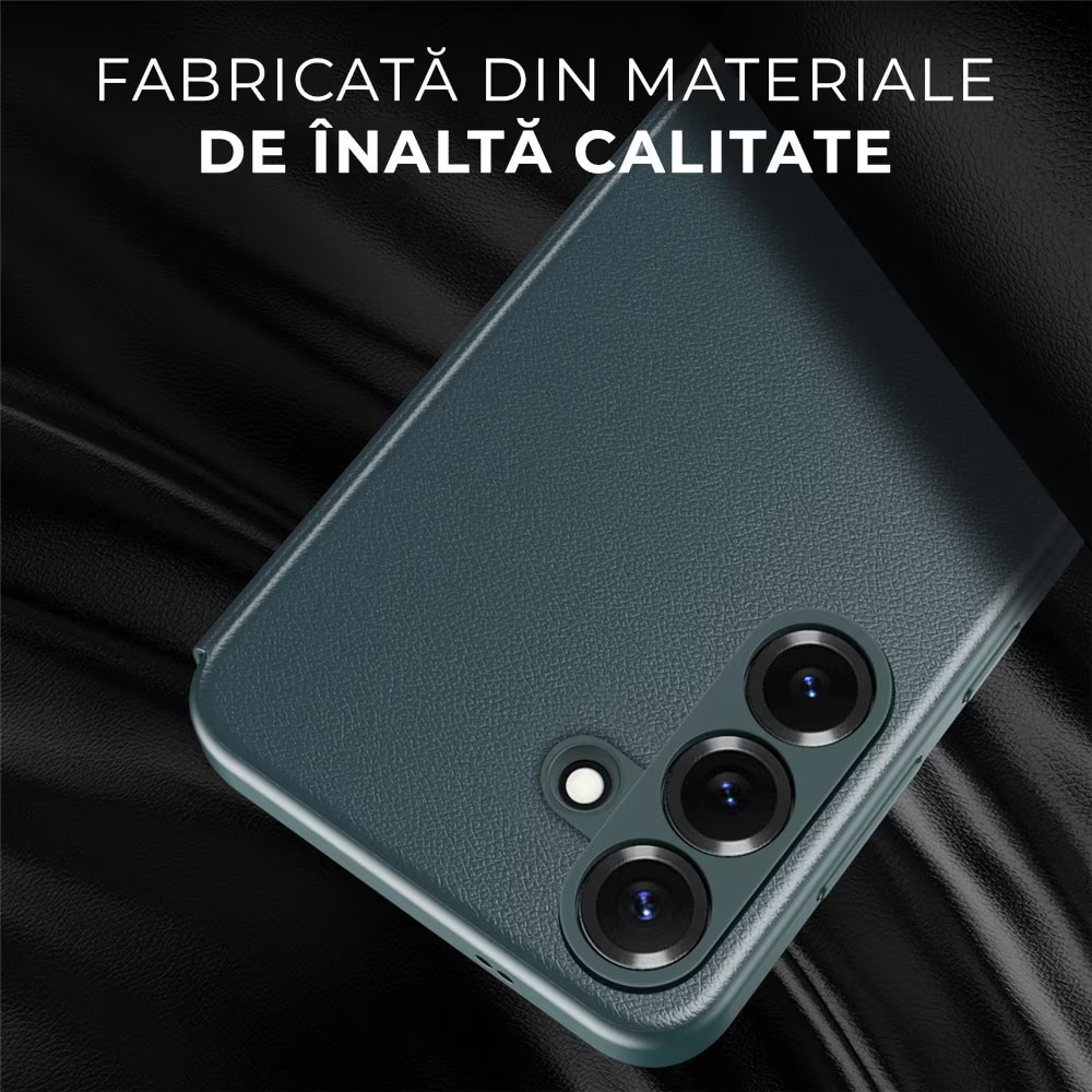 Husa pentru Samsung Galaxy S26 Ultra Smart View din piele, Raspuns apel fara deschidere, Protectie 360°, Inchidere Magnetica, Protectie Sporita, Verde
