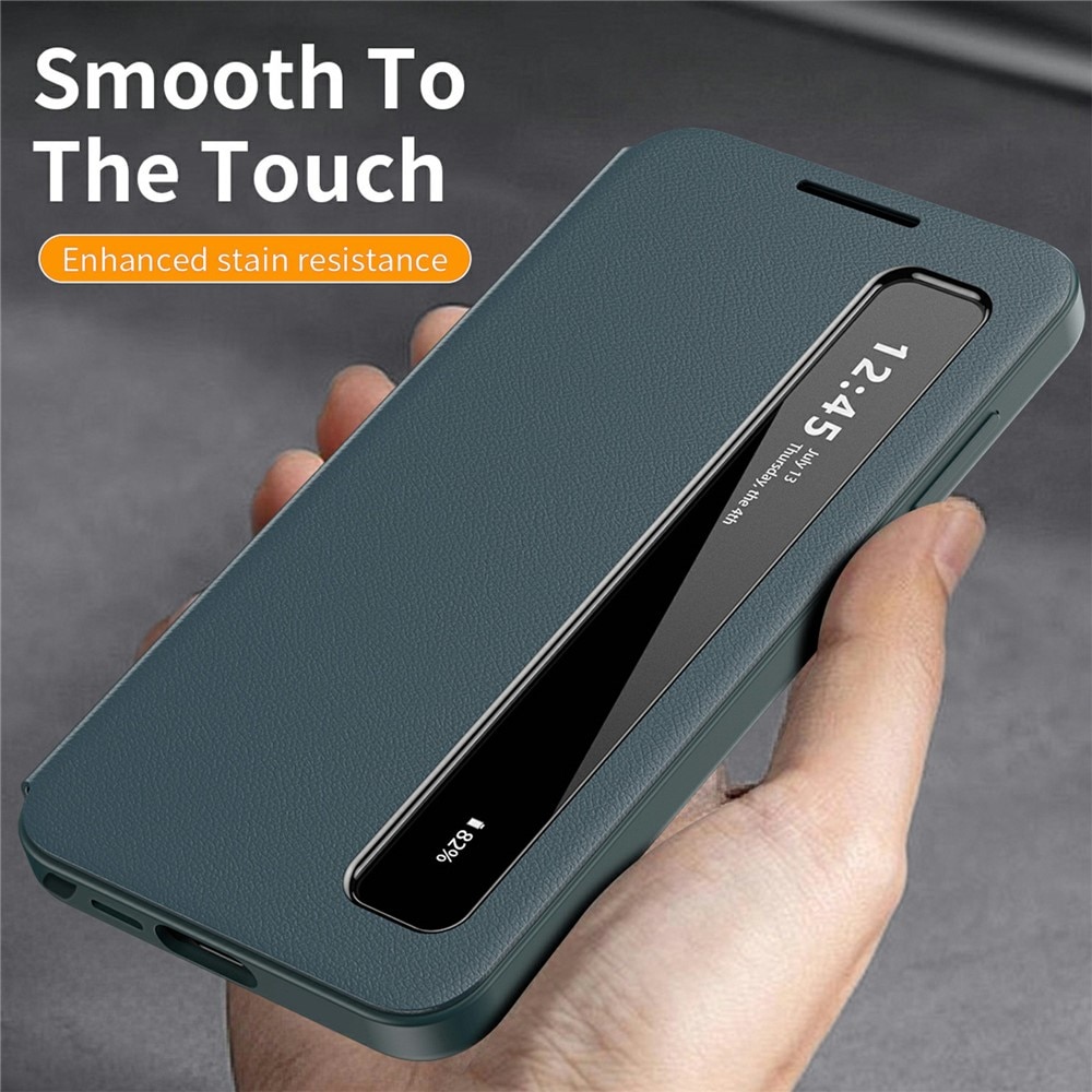 Husa pentru Samsung Galaxy S26 Ultra Smart View din piele, Raspuns apel fara deschidere, Protectie 360°, Inchidere Magnetica, Protectie Sporita, Verde
