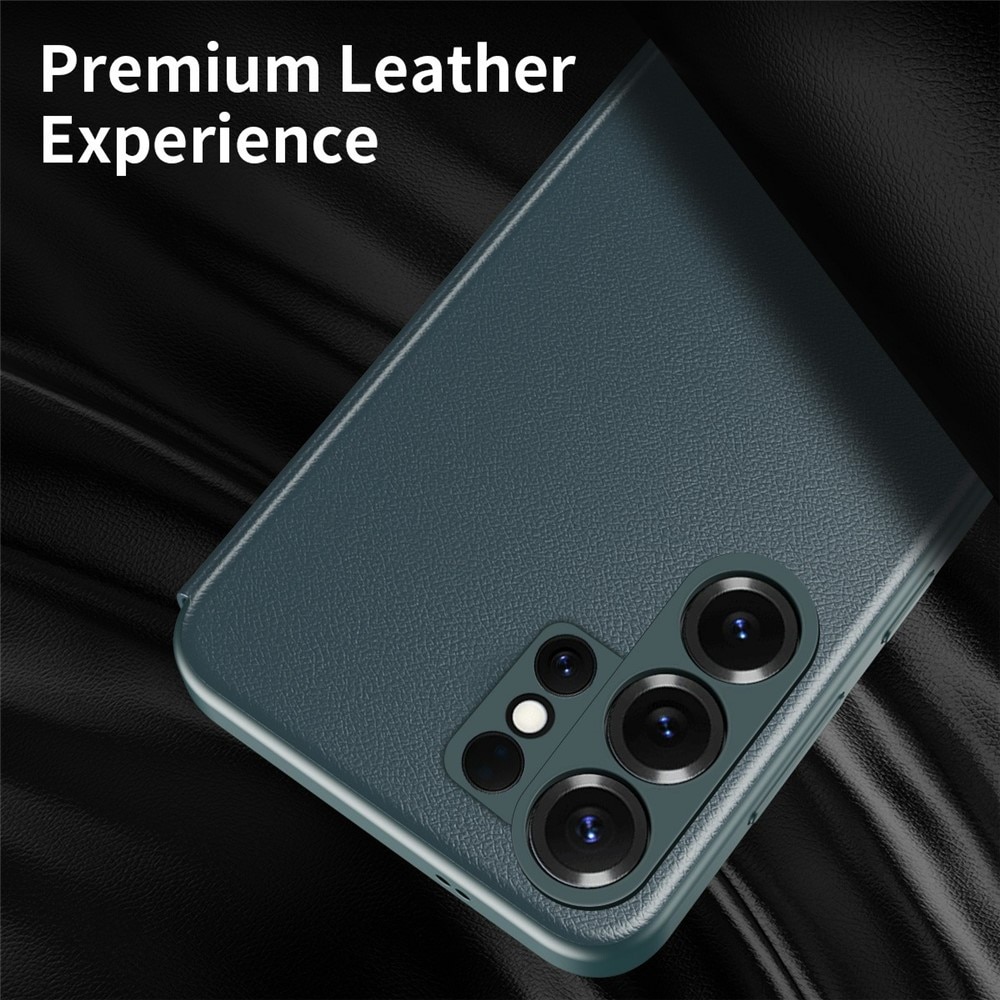 Husa pentru Samsung Galaxy S26 Ultra Smart View din piele, Raspuns apel fara deschidere, Protectie 360°, Inchidere Magnetica, Protectie Sporita, Verde