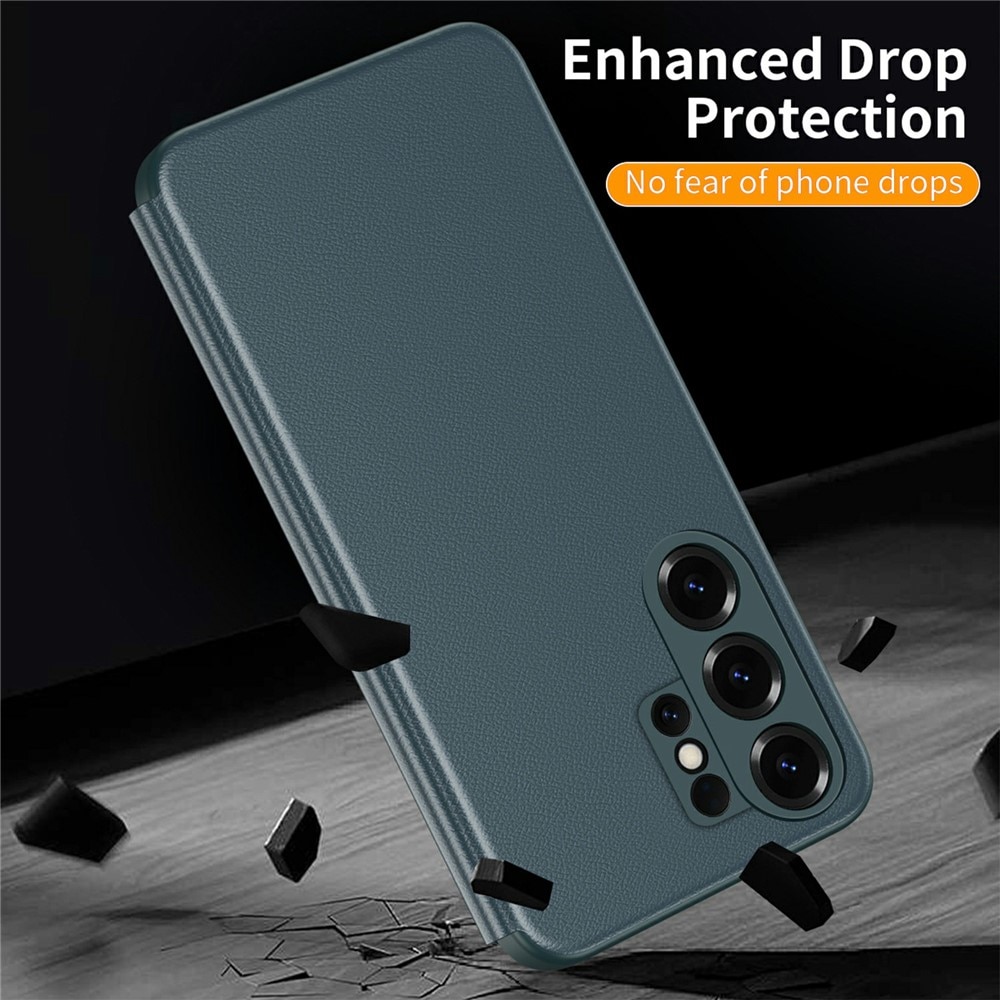 Husa pentru Samsung Galaxy S26 Ultra Smart View din piele, Raspuns apel fara deschidere, Protectie 360°, Inchidere Magnetica, Protectie Sporita, Verde