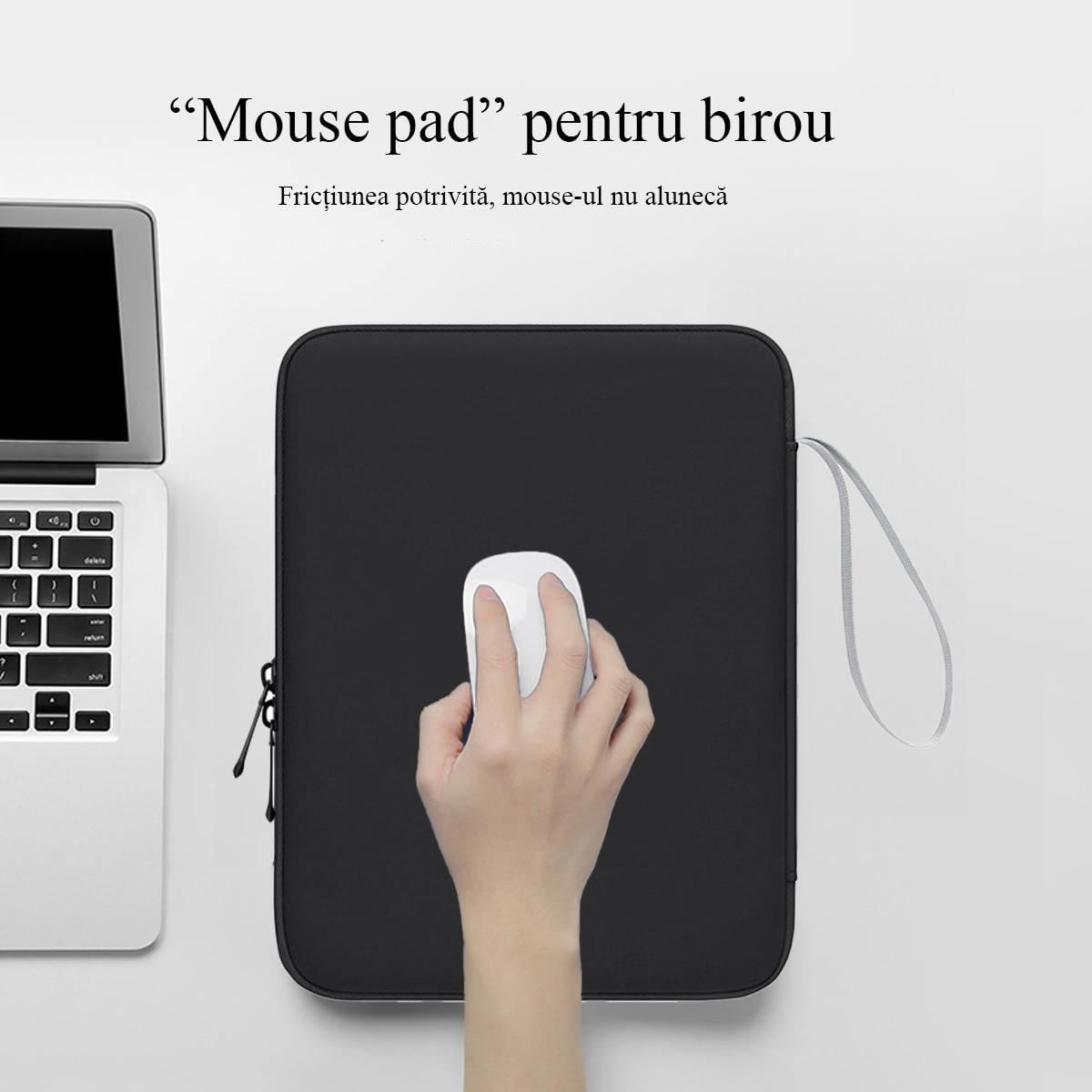 Husă de protecție pentru tabletă FooFoony, 10.9 inch, piele sintetică PU, compartimente multiple, negru