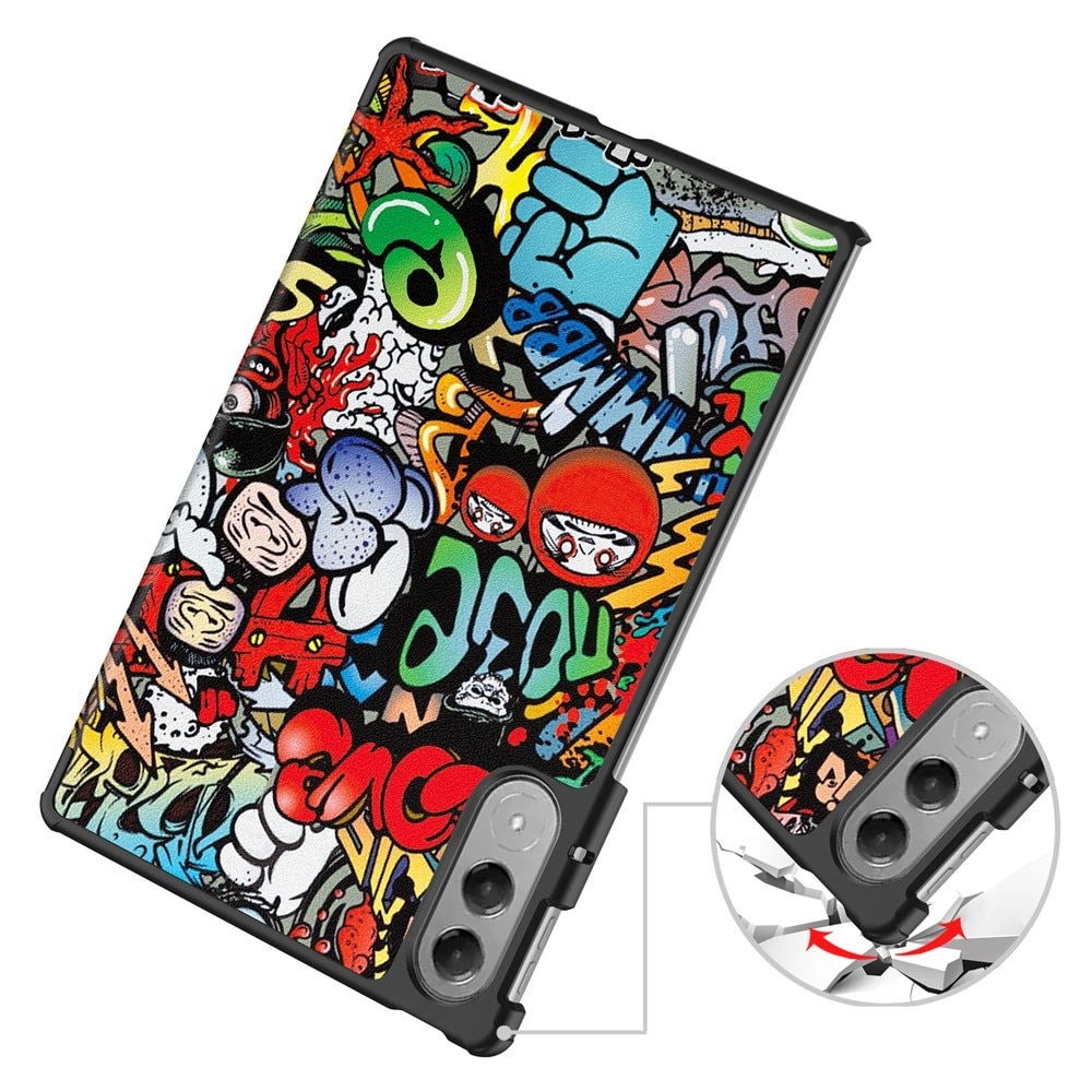 Husa tableta XGSM Lenovo Yoga Tab 11.1, Smartcase, graffiti, negru, 11.1"