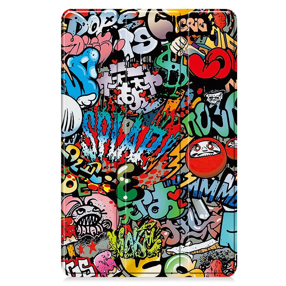 Husa tableta XGSM Lenovo Yoga Tab 11.1, Smartcase, graffiti, negru, 11.1"