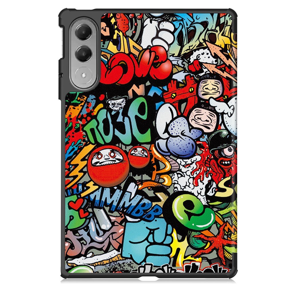 Husa tableta XGSM Lenovo Yoga Tab 11.1, Smartcase, graffiti, negru, 11.1"