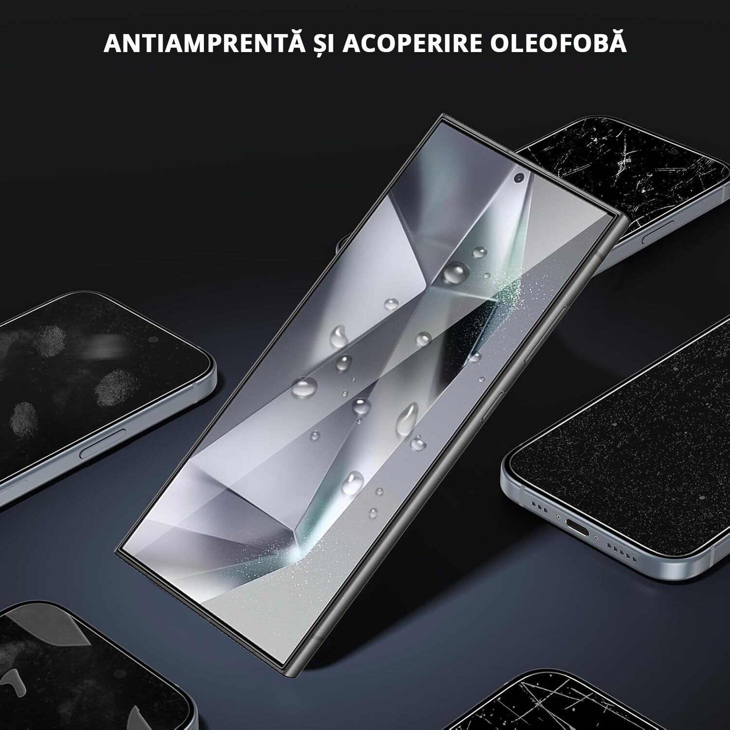 Folie de protectie Mobilesmart pentru Samsung Galaxy S24 ULTRA, sticla securizata Full Glue