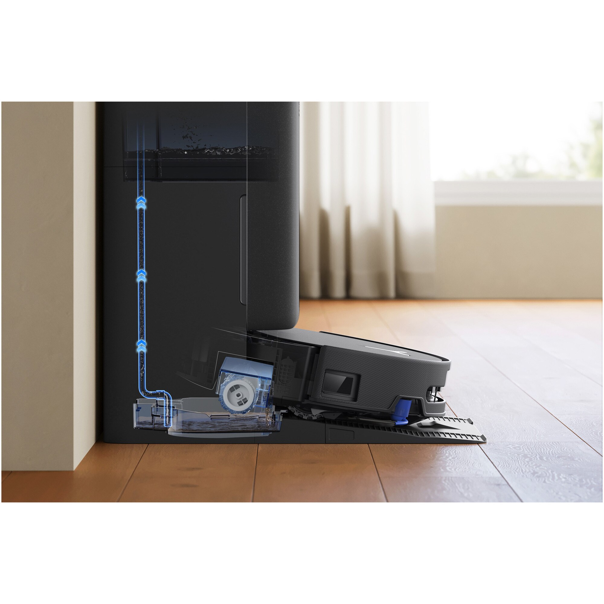 Aspirator robot DEEBOT T90 Pro Omni Ecovacs, putere de aspirare 30000Pa + BLAST, TruEdge 3.0, OZMO ROLLER 3.0, Airflow, TruePass Adaptive 4WD Climbing System, rezervor apa 110ml, cos praf 250ml, incarcare aprox 2h 50min, baterie Li-Ion 4000mAh, Negru