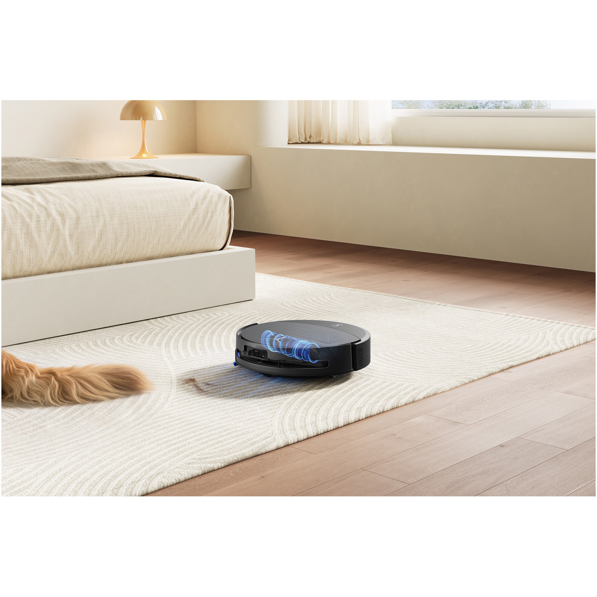 Aspirator robot DEEBOT T90 Pro Omni Ecovacs, putere de aspirare 30000Pa + BLAST, TruEdge 3.0, OZMO ROLLER 3.0, Airflow, TruePass Adaptive 4WD Climbing System, rezervor apa 110ml, cos praf 250ml, incarcare aprox 2h 50min, baterie Li-Ion 4000mAh, Negru
