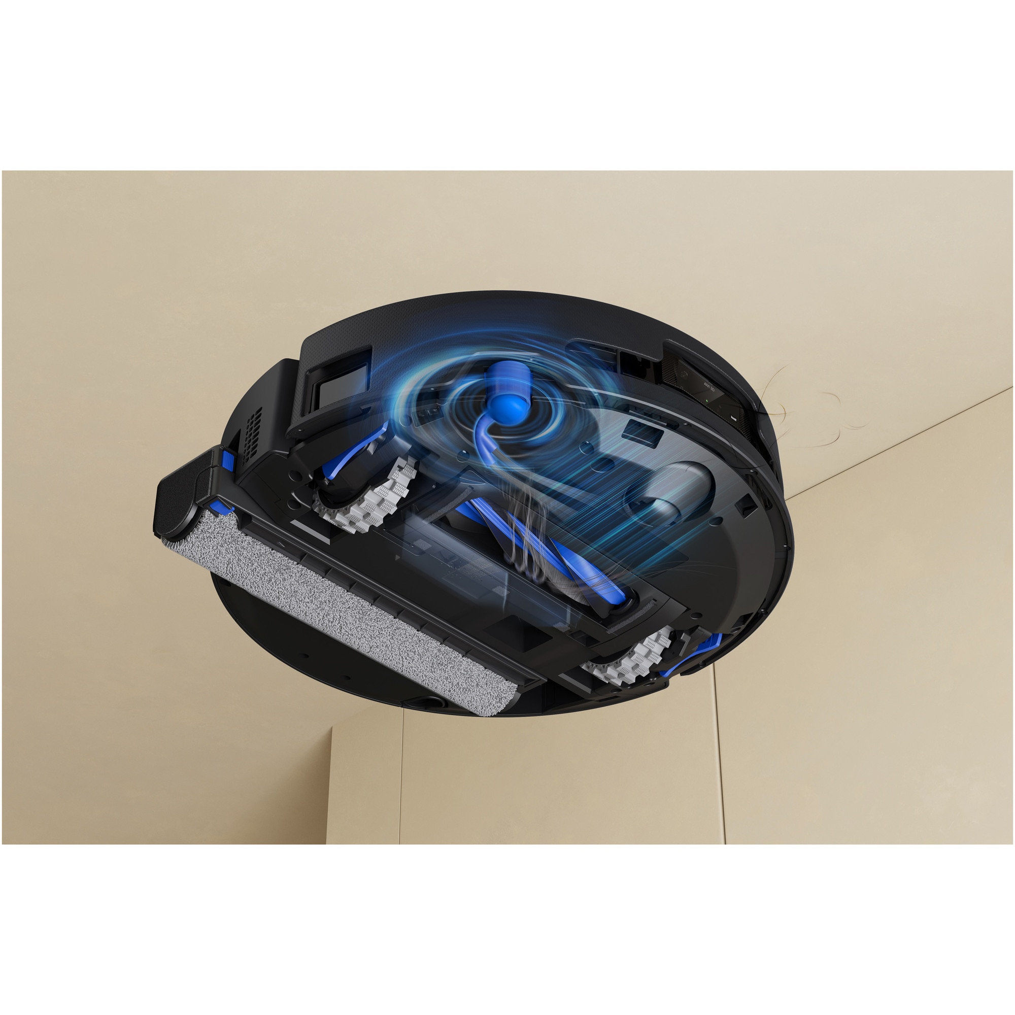 Aspirator robot DEEBOT T90 Pro Omni Ecovacs, putere de aspirare 30000Pa + BLAST, TruEdge 3.0, OZMO ROLLER 3.0, Airflow, TruePass Adaptive 4WD Climbing System, rezervor apa 110ml, cos praf 250ml, incarcare aprox 2h 50min, baterie Li-Ion 4000mAh, Negru