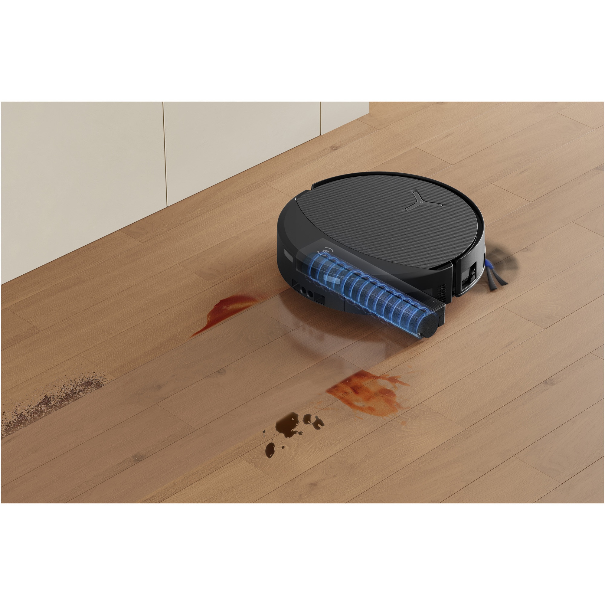 Aspirator robot DEEBOT T90 Pro Omni Ecovacs, putere de aspirare 30000Pa + BLAST, TruEdge 3.0, OZMO ROLLER 3.0, Airflow, TruePass Adaptive 4WD Climbing System, rezervor apa 110ml, cos praf 250ml, incarcare aprox 2h 50min, baterie Li-Ion 4000mAh, Negru