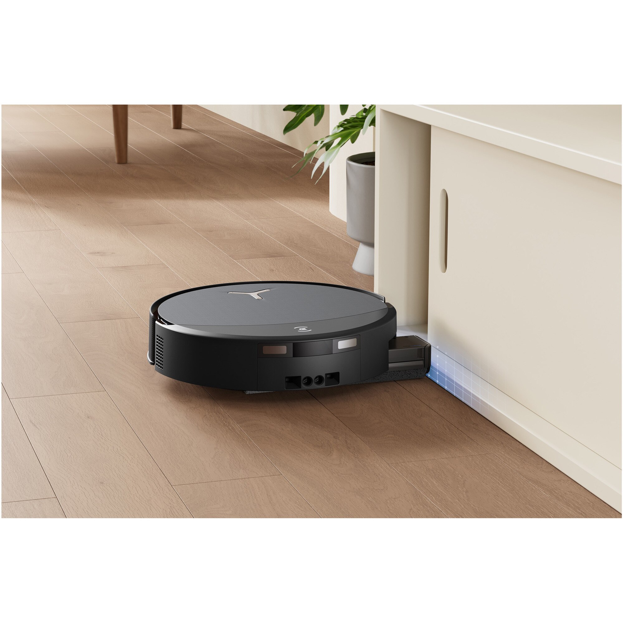 Aspirator robot DEEBOT T90 Pro Omni Ecovacs, putere de aspirare 30000Pa + BLAST, TruEdge 3.0, OZMO ROLLER 3.0, Airflow, TruePass Adaptive 4WD Climbing System, rezervor apa 110ml, cos praf 250ml, incarcare aprox 2h 50min, baterie Li-Ion 4000mAh, Negru