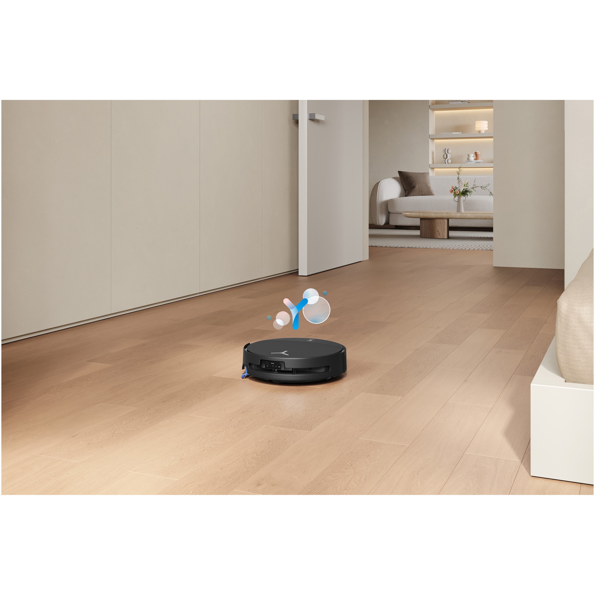 Aspirator robot DEEBOT T90 Pro Omni Ecovacs, putere de aspirare 30000Pa + BLAST, TruEdge 3.0, OZMO ROLLER 3.0, Airflow, TruePass Adaptive 4WD Climbing System, rezervor apa 110ml, cos praf 250ml, incarcare aprox 2h 50min, baterie Li-Ion 4000mAh, Negru