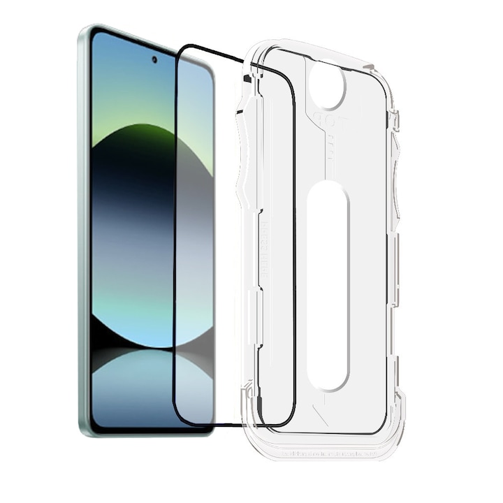 Folie Sticla pentru Xiaomi Redmi Note 14 5G cu aplicator Daden MagicBox, Full Cover, Protectie Profesionala, Ultra Rezistenta, Calitate Premium, Margini negre