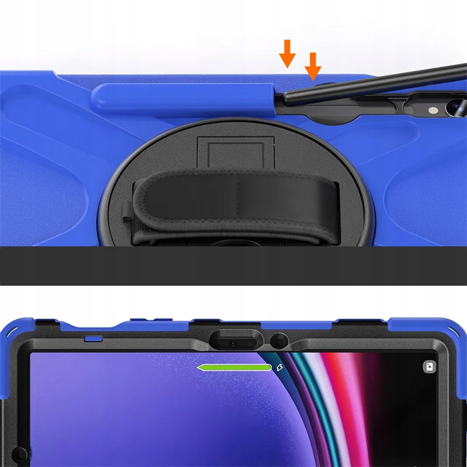 Etui pancerne pentru Samsung Galaxy Tab S9/S9 FE, granat, cu suport rotativ 360, dimensiune 10,9"