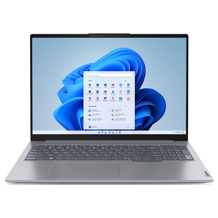 Laptop Lenovo ThinkBook 16 G7 ARP, 16" WUXGA 1920x1200 IPS 300nits, AMD Ryzen 5 7535HS 6-core, 32 GB DDR5, 512 GB SSD m2 PCIe, AMD Radeon 660M Graphics, Aluminium Case 1.70 kg Arctic Grey