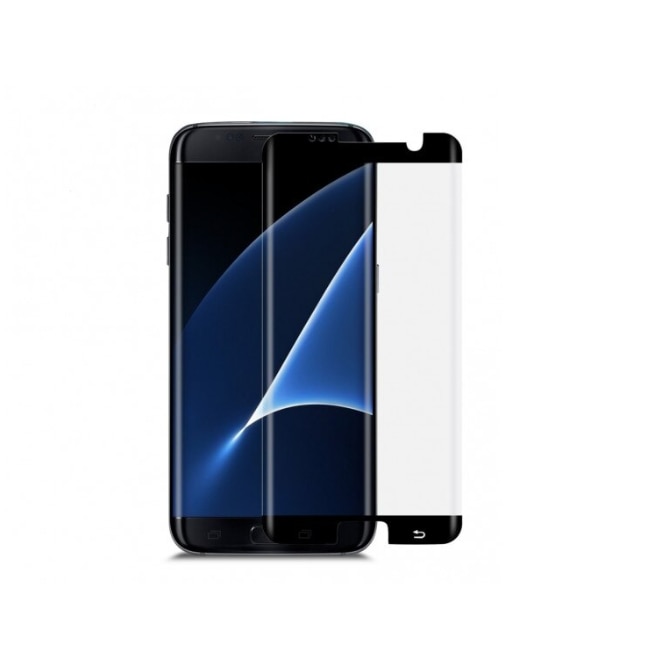 Folie protectie compatibila cu Samsung Galaxy S7 Edge, Tempered Glass 9H, Negru