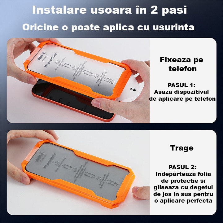 Folie Sticla HD pentru Samsung Galaxy S24 PLUS, HEYBINGO, E-SNAP, din Sticla Securizata Duritate 9H, Cu Kit de Aplicare Instanta si Functie Automata de Indepartare a Prafului, Rezistenta la zgarieturi, Protectie Ecran Premium