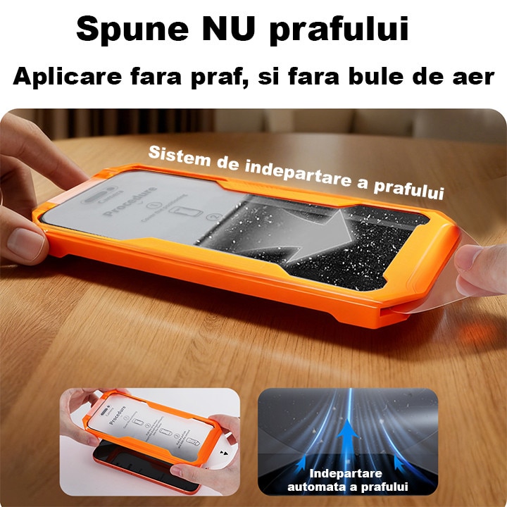 Folie Sticla HD pentru Samsung Galaxy S24 PLUS, HEYBINGO, E-SNAP, din Sticla Securizata Duritate 9H, Cu Kit de Aplicare Instanta si Functie Automata de Indepartare a Prafului, Rezistenta la zgarieturi, Protectie Ecran Premium