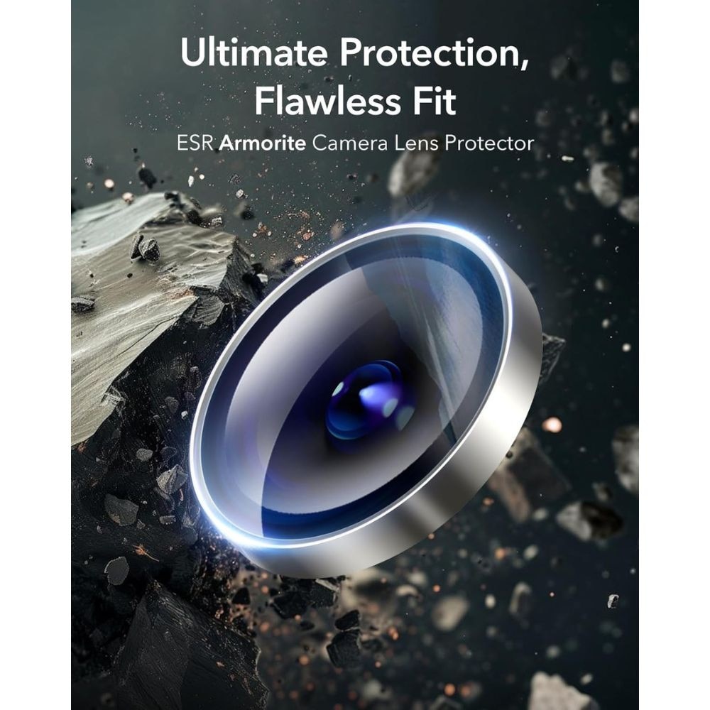 Folie camera foto AF+AR, G-Tech din sticla compatibil cu Apple iPhone 17 Pro, Full Cover, Anti Fog, Ultra Rezistenta, High Definition, Silver