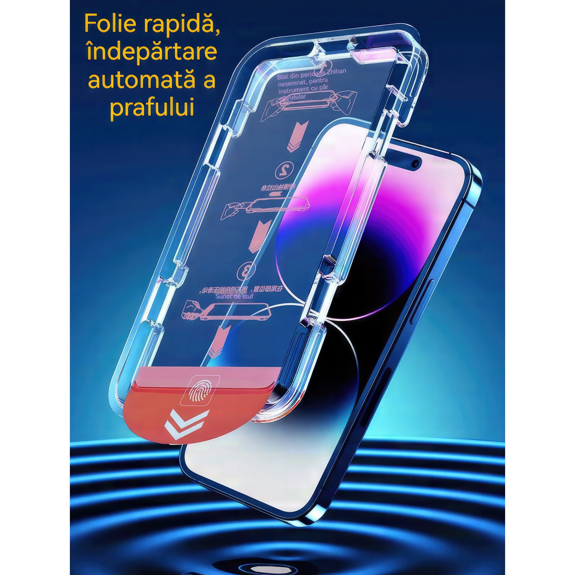 Folie protectie pentru iPhone 16, set 2 buc, sticla securizata cu protectie pentru intimitate, anti-amprente, 6.1 inch